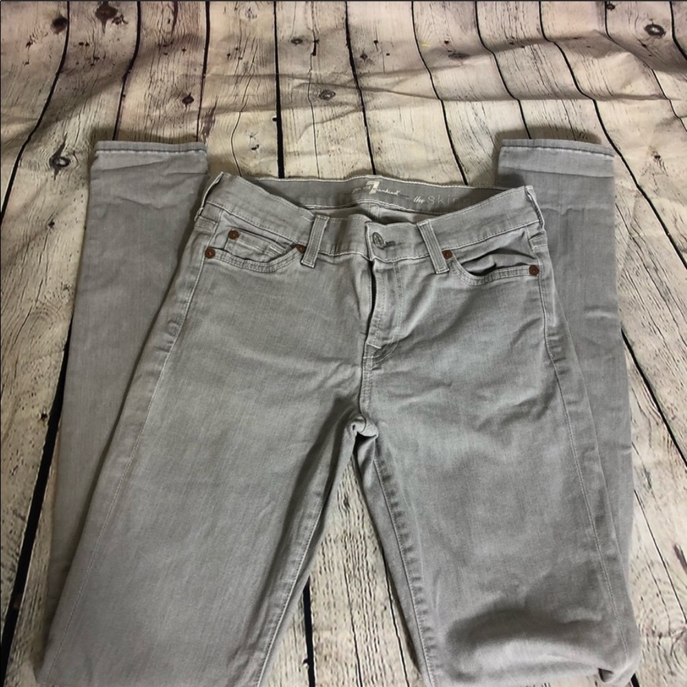 7 For All Mankind, Skinny Jean, Grey, size 28